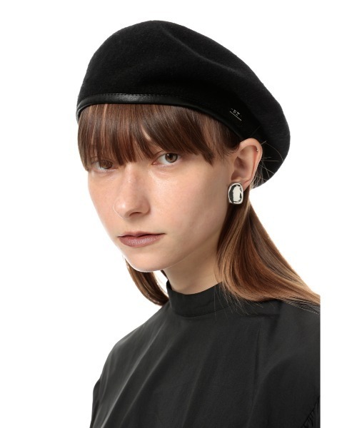 SLY(スライ)の「WOOL BERET ウールベレー(ハンチング/ベレー帽・レディース・ブラック/グレー・FREE)」の2枚目の写真