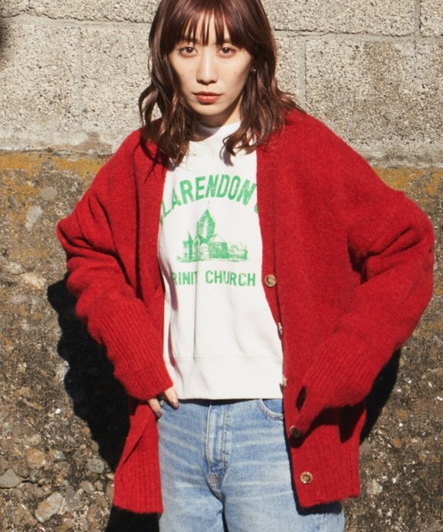 Auntie Rosa Holiday（アンティローザホリデー）の「Vネックオーバーサイズカラーカーディガン（カーディガン/ボレロ・レディース・ブラック/グレー/ブルー/レッド/イエロー・FREE）」の5枚目の写真