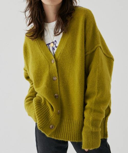 Auntie Rosa Holiday（アンティローザホリデー）の「Vネックオーバーサイズカラーカーディガン（カーディガン/ボレロ・レディース・ブラック/グレー/ブルー/レッド/イエロー・FREE）」の9枚目の写真