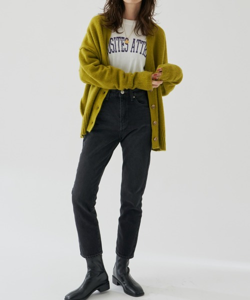 Auntie Rosa Holiday（アンティローザホリデー）の「Vネックオーバーサイズカラーカーディガン（カーディガン/ボレロ・レディース・ブラック/グレー/ブルー/レッド/イエロー・FREE）」の19枚目の写真