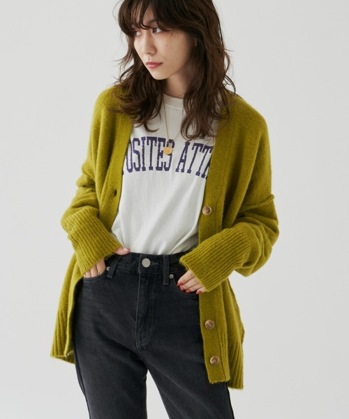 Auntie Rosa Holiday（アンティローザホリデー）の「Vネックオーバーサイズカラーカーディガン（カーディガン/ボレロ・レディース・ブラック/グレー/ブルー/レッド/イエロー・FREE）」の11枚目の写真