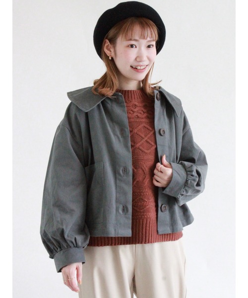 ehka sopo（エヘカソポ）の「ケーブルクルーベスト（ニット/セーター・レディース・キナリ/グリーン/ブラウン/ブラック・ﾌﾘ-）」の15枚目の写真