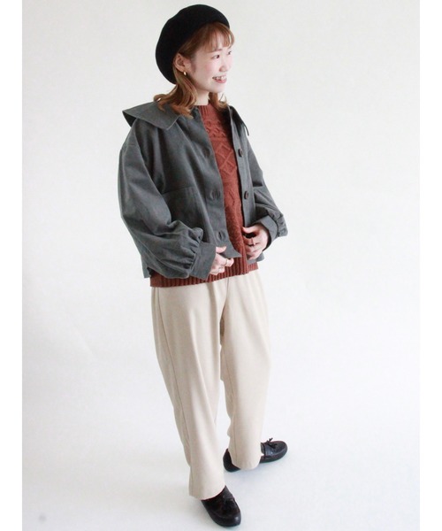 ehka sopo（エヘカソポ）の「ケーブルクルーベスト（ニット/セーター・レディース・キナリ/グリーン/ブラウン/ブラック・ﾌﾘ-）」の16枚目の写真