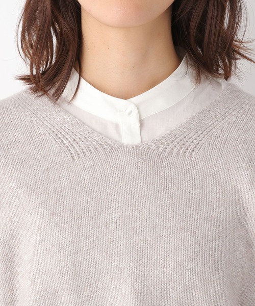 LEPSIM（レプシィム）の「5ゲージミルキータッチＶネックプルオーバー　958406（ニット/セーター・レディース・チャコールグレー/モカ/グレイッシュベージュ/グリーン/ブルー/パープル/イエロー・FREE）」の10枚目の写真
