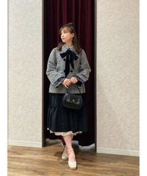 ベロアリボン付ショートコート