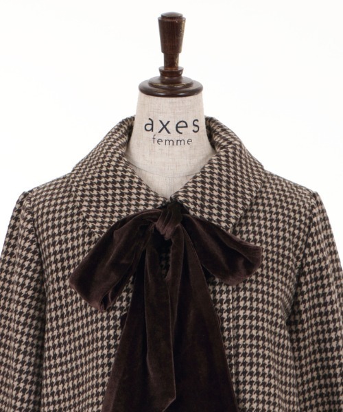 axes femme（アクシーズファム）の「ベロアリボン付ショートコート（ピーコート・レディース・ブラウン/ダークグリーン/ブラック・MEDIUM）」の10枚目の写真