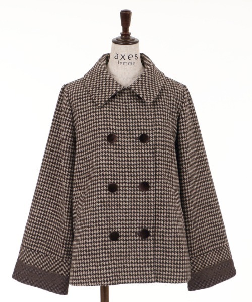 axes femme（アクシーズファム）の「ベロアリボン付ショートコート（ピーコート・レディース・ブラウン/ダークグリーン/ブラック・MEDIUM）」の12枚目の写真