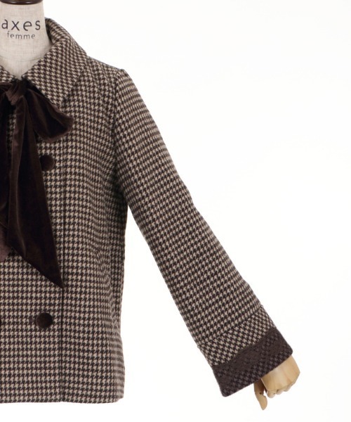 axes femme（アクシーズファム）の「ベロアリボン付ショートコート（ピーコート・レディース・ブラウン/ダークグリーン/ブラック・MEDIUM）」の16枚目の写真