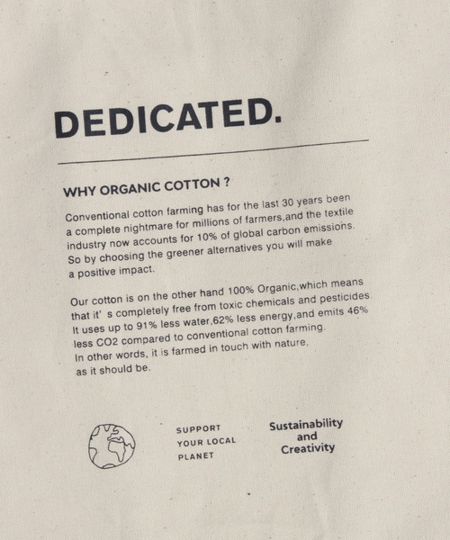 DEDICATED.（デディケイテッド）の「MARKET Tote Bag Why（トートバッグ・メンズ・オフホワイト/ブラック・FREE）」の4枚目の写真