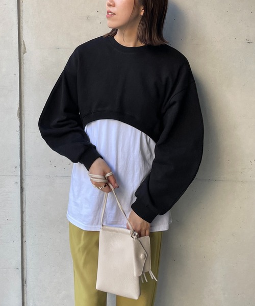 CAPRICIEUX LE'MAGE(カプリシューレマージュ)の「バナナクロップスエット(スウェット・レディース・ブラック/アイボリー/グレー・FREE)」の19枚目の写真