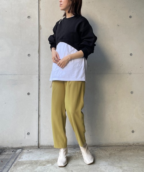 CAPRICIEUX LE'MAGE(カプリシューレマージュ)の「バナナクロップスエット(スウェット・レディース・ブラック/アイボリー/グレー・FREE)」の6枚目の写真