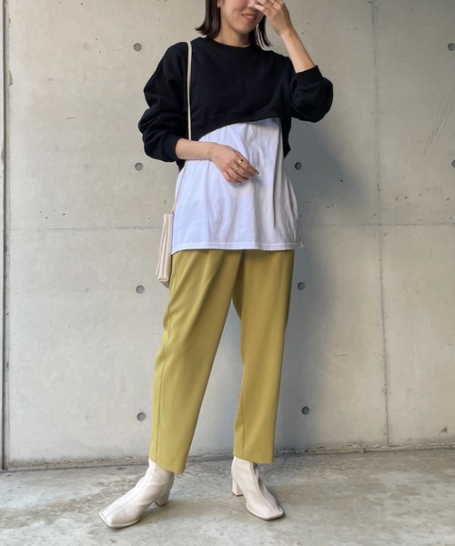 CAPRICIEUX LE'MAGE(カプリシューレマージュ)の「バナナクロップスエット(スウェット・レディース・ブラック/アイボリー/グレー・FREE)」の11枚目の写真