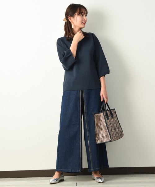 INTERPLANET（インタープラネット）の「フロントＺＩＰデニムパンツ（デニムパンツ・レディース・ブルー/インディゴブルー/ナチュラル・FREE）」の8枚目の写真