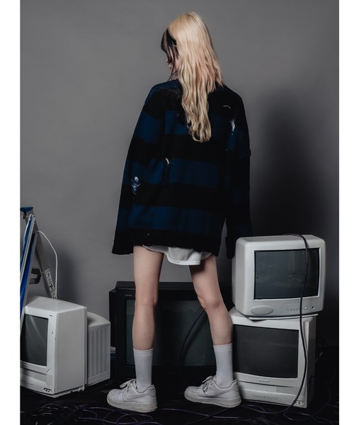 Whinny（ホワイニー）の「Whinny/ゾンビニット（ニット/セーター・レディース・ブルー・FREE）」の7枚目の写真