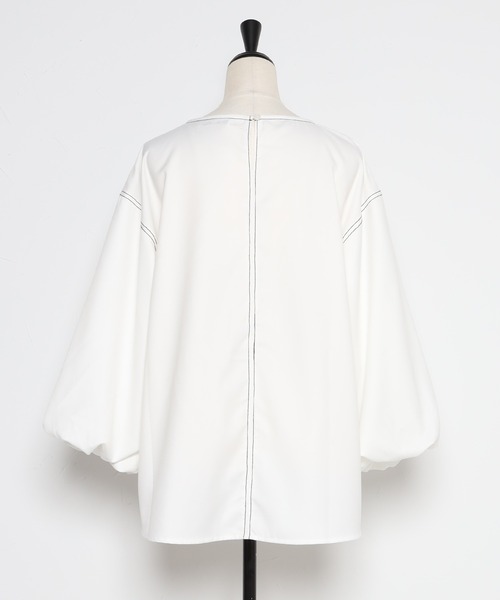 セール】バルーンスリーブステッチブラウス（シャツ/ブラウス