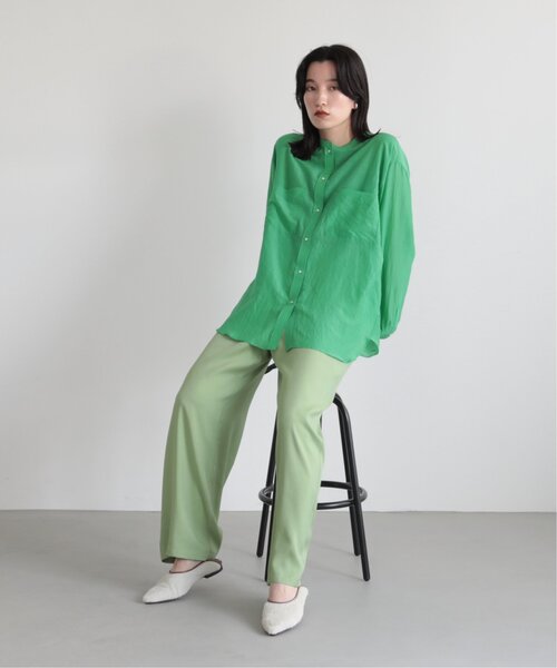 MJUKA.（ミューカ）の「AZUMADAKI DYEING BANDCOLLAR SHIRT（シャツ/ブラウス・レディース・ネイビー/オフホワイト/グリーン/ターコイズブルー・FREE）」の22枚目の写真