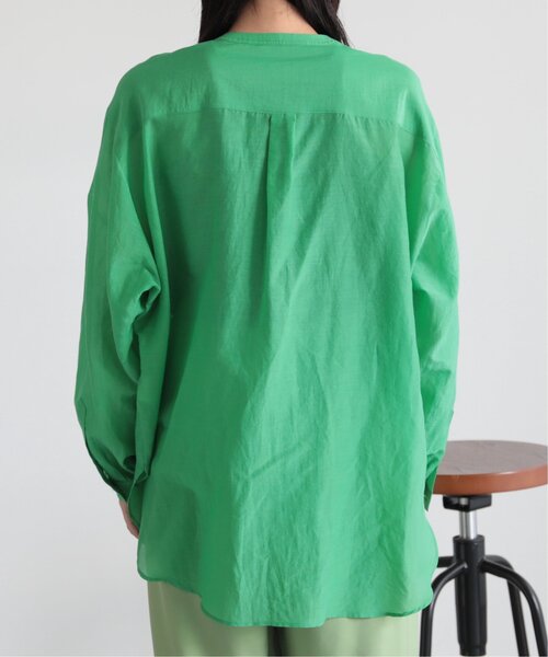 MJUKA.（ミューカ）の「AZUMADAKI DYEING BANDCOLLAR SHIRT（シャツ/ブラウス・レディース・ネイビー/オフホワイト/グリーン/ターコイズブルー・FREE）」の19枚目の写真