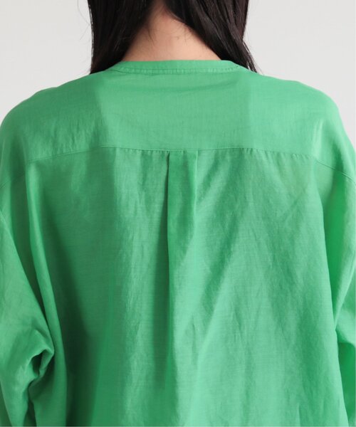 MJUKA.（ミューカ）の「AZUMADAKI DYEING BANDCOLLAR SHIRT（シャツ/ブラウス・レディース・ネイビー/オフホワイト/グリーン/ターコイズブルー・FREE）」の18枚目の写真