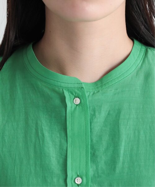 MJUKA.（ミューカ）の「AZUMADAKI DYEING BANDCOLLAR SHIRT（シャツ/ブラウス・レディース・ネイビー/オフホワイト/グリーン/ターコイズブルー・FREE）」の17枚目の写真
