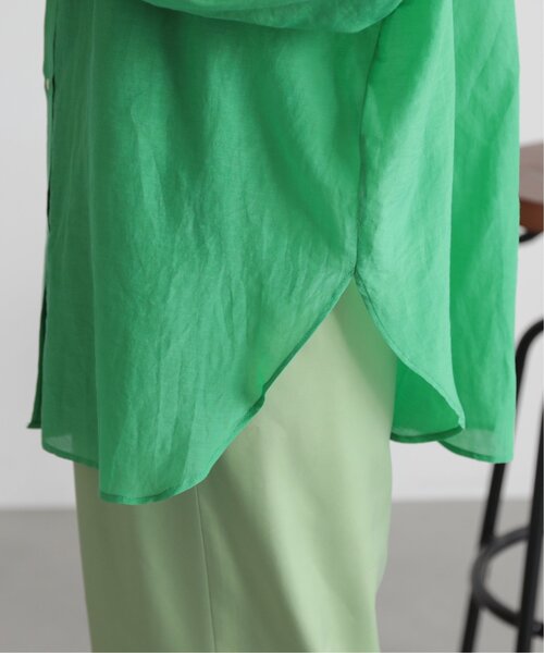 MJUKA.（ミューカ）の「AZUMADAKI DYEING BANDCOLLAR SHIRT（シャツ/ブラウス・レディース・ネイビー/オフホワイト/グリーン/ターコイズブルー・FREE）」の14枚目の写真