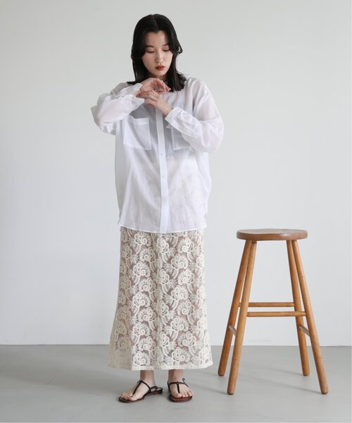 MJUKA.（ミューカ）の「AZUMADAKI DYEING BANDCOLLAR SHIRT（シャツ/ブラウス・レディース・ネイビー/オフホワイト/グリーン/ターコイズブルー・FREE）」の11枚目の写真