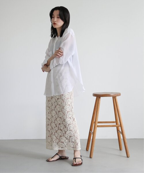 MJUKA.（ミューカ）の「AZUMADAKI DYEING BANDCOLLAR SHIRT（シャツ/ブラウス・レディース・ネイビー/オフホワイト/グリーン/ターコイズブルー・FREE）」の10枚目の写真