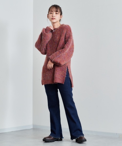 cepo(セポ)の「シャギーロングニット(ニット/セーター・レディース・レッド/ピンク・M)」の4枚目の写真