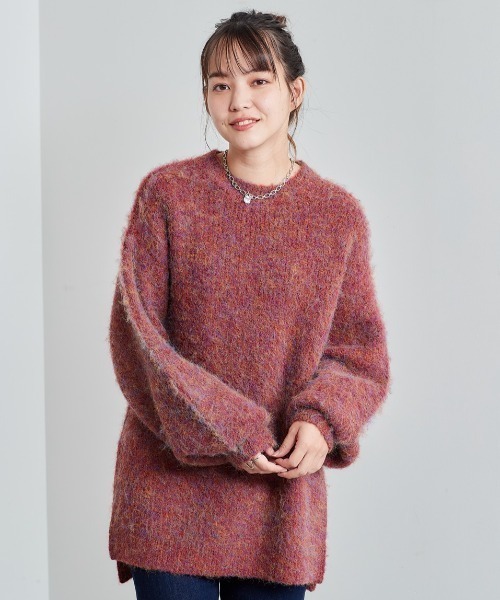 cepo(セポ)の「シャギーロングニット(ニット/セーター・レディース・レッド/ピンク・M)」の9枚目の写真