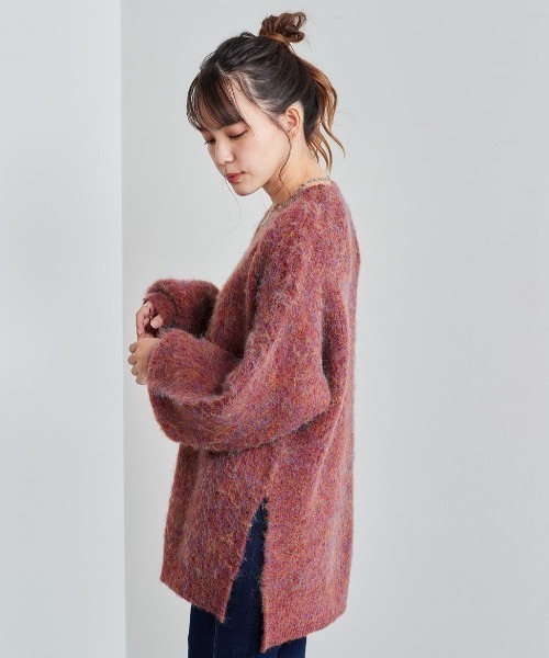 cepo(セポ)の「シャギーロングニット(ニット/セーター・レディース・レッド/ピンク・M)」の13枚目の写真