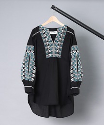 【 sara mallika / サラマリカ 】 COTTON KIKA LINE EMB TOP / コットンエンブロイダリーブラウス