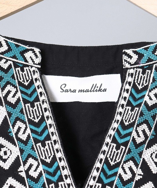 sara mallika（サラ マリカ）の「【 sara mallika / サラマリカ 】 COTTON KIKA LINE EMB TOP / コットンエンブロイダリーブラウス（シャツ/ブラウス・レディース・ホワイト/ブラック・FREE）」の9枚目の写真
