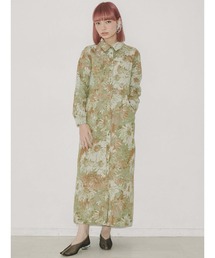 merry jenny | floralジャガードシャツワンピース(ワンピース)
