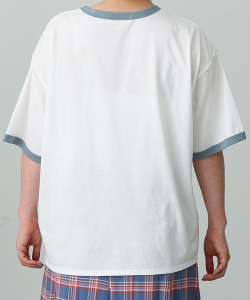 MILKFED.(ミルクフェド)の「COOPER LOGO RINGER S/S TEE/ ロゴ 半袖 リンガーTシャツ(Tシャツ/カットソー・レディース・ベージュ/ライトパープル/ライトブルー・ONE SIZE)」の12枚目の写真