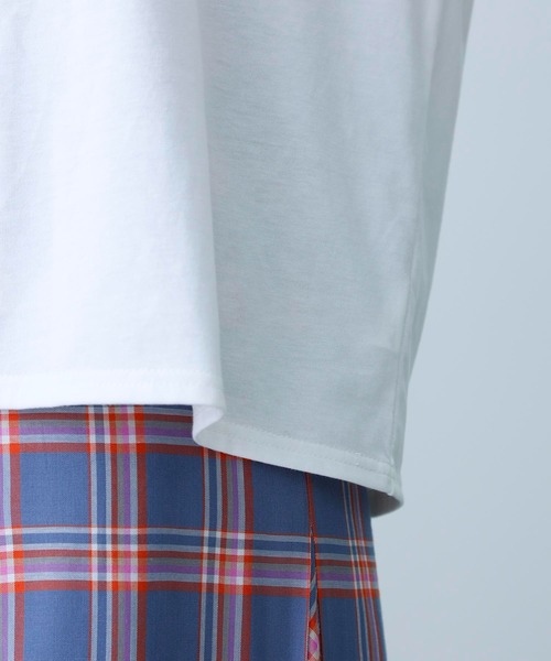 MILKFED.(ミルクフェド)の「COOPER LOGO RINGER S/S TEE/ ロゴ 半袖 リンガーTシャツ(Tシャツ/カットソー・レディース・ベージュ/ライトパープル/ライトブルー・ONE SIZE)」の15枚目の写真