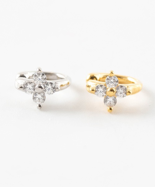 JUICY ROCK（ジューシーロック）の「GP(SV925)/SV925 CZフラワーカフイヤリング（イヤリング・レディース・シルバー/ゴールド・ONE SIZE）」の3枚目の写真