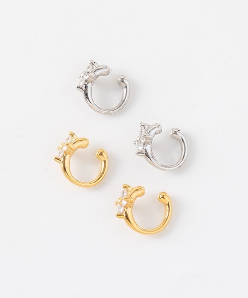 JUICY ROCK（ジューシーロック）の「GP(SV925)/SV925 CZフラワーカフイヤリング（イヤリング・レディース・シルバー/ゴールド・ONE SIZE）」の10枚目の写真