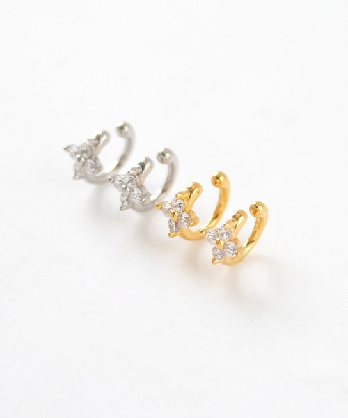 JUICY ROCK（ジューシーロック）の「GP(SV925)/SV925 CZフラワーカフイヤリング（イヤリング・レディース・シルバー/ゴールド・ONE SIZE）」の7枚目の写真