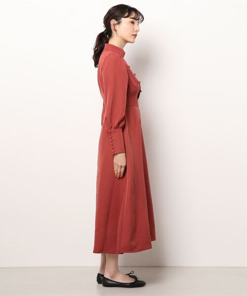 TINA：JOJUN（ティーナジョジュン）の「スタンドカラー フレアワンピース TINA：JOJUN（ワンピース・レディース・ローズ/ネイビー・M）」の21枚目の写真