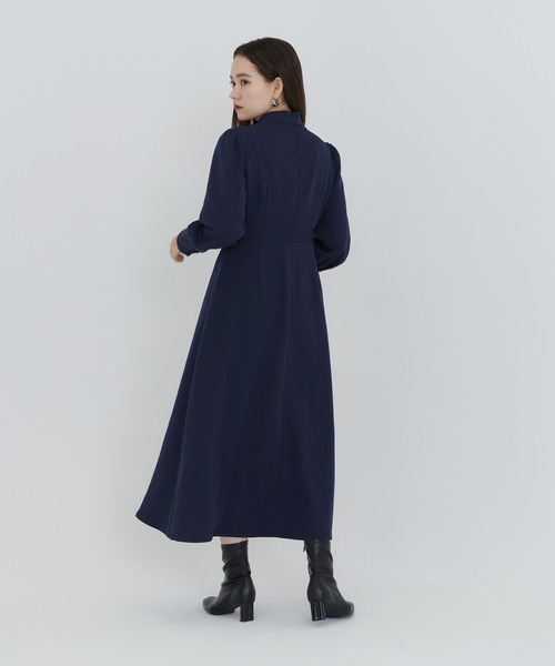TINA：JOJUN（ティーナジョジュン）の「スタンドカラー フレアワンピース TINA：JOJUN（ワンピース・レディース・ローズ/ネイビー・M）」の18枚目の写真