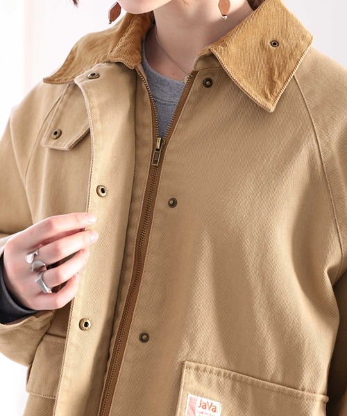 Java（ジャバ）の「《JaVa ジャバコラボ》映える１枚！裏地キルティングコットンワークカバーオール（ミリタリージャケット・メンズ・ベージュ/ブラック/オリーブ・SMALL/MEDIUM/LARGE/X-LARGE）」の9枚目の写真