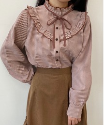 Areeam | レトロな彼女のチェックブラウス(シャツ/ブラウス)