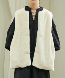 Lull | 【Lull / ルル】ノーカラーファーベスト(ベスト)