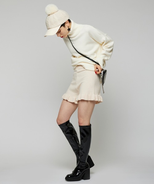 Narcissus（ナルシス）の「【Narcissus】フリルニットショートパンツ（その他パンツ・レディース・ブラック/アイボリー・FREE）」の5枚目の写真