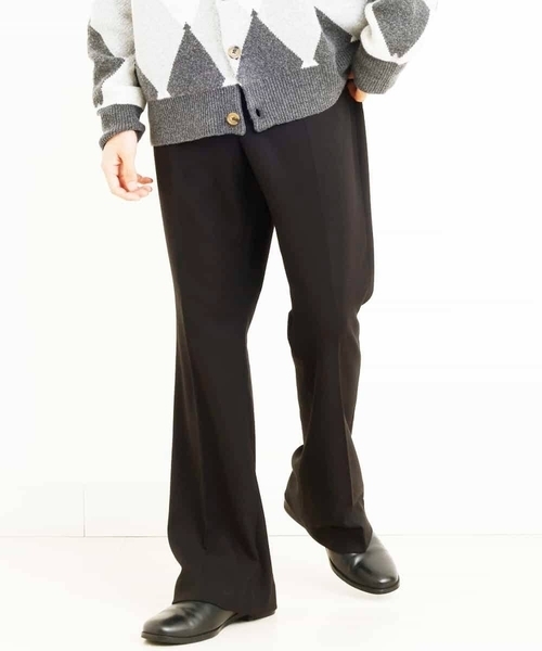 MK MICHEL KLEIN HOMME (エムケーミッシェルクランオム)の「『残りわずか/在庫限り』TRキモウストレッチフレアボトム(その他パンツ・メンズ・ライトブラウン/ブラック・46/48)」の2枚目の写真
