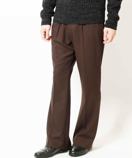 MK MICHEL KLEIN HOMME (エムケーミッシェルクランオム)の「『残りわずか/在庫限り』TRキモウストレッチフレアボトム(その他パンツ・メンズ・ライトブラウン/ブラック・46/48)」の5枚目の写真