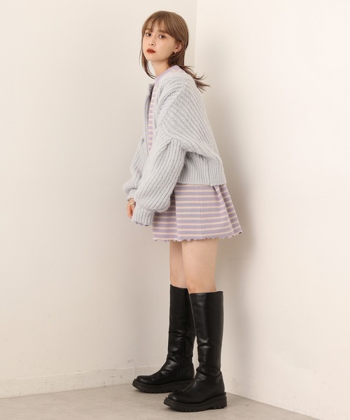 one after another NICE CLAUP(ワンアフターアナザーナイスクラップ)の「【新色追加】前後2wayクルーネックカーディガン(カーディガン/ボレロ・レディース・ライトグレー/ピンク/ブルー/オフホワイト/ライトピンク・FREE)」の10枚目の写真