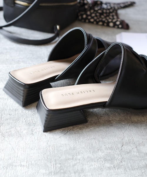 AmiAmi（アミアミ）の「スクエアトゥカットアウトミュール（サンダル・レディース・アイボリー/ブルーグリーン/ブラック・M/S/LL/L）」の20枚目の写真