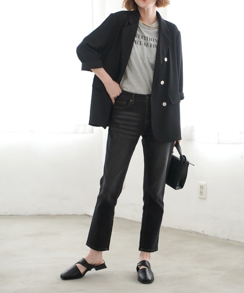 AmiAmi（アミアミ）の「スクエアトゥカットアウトミュール（サンダル・レディース・アイボリー/ブルーグリーン/ブラック・M/S/LL/L）」の18枚目の写真