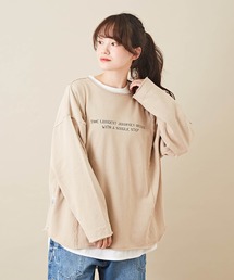 CUBE SUGAR（キューブシュガー）の「空紡糸ピグメント前後着2wayロゴTシャツカーディガン（Tシャツ/カットソー）」