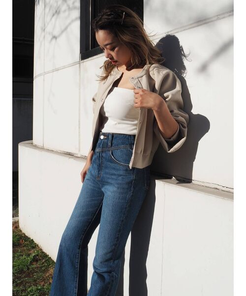 EVRIS（エヴリス）の「VINTAGEフレアデニムパンツ（デニムパンツ・レディース・ライトブルー/ブルー・SMALL/MEDIUM）」の9枚目の写真